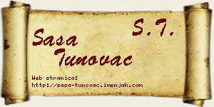 Saša Tunovac vizit kartica